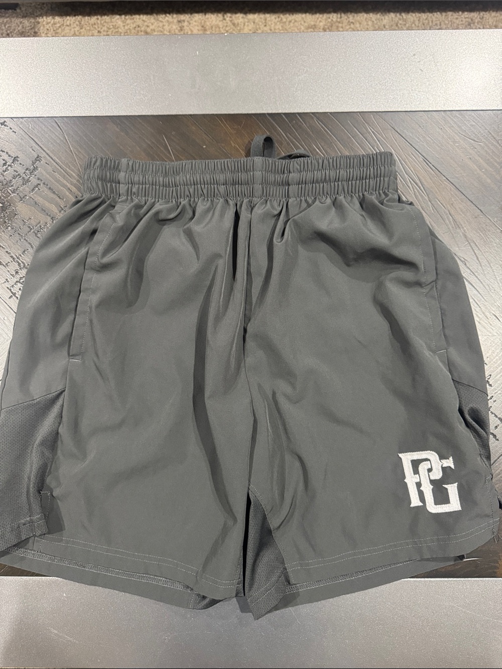 Perfect Game Baseball charcoal grey shorts